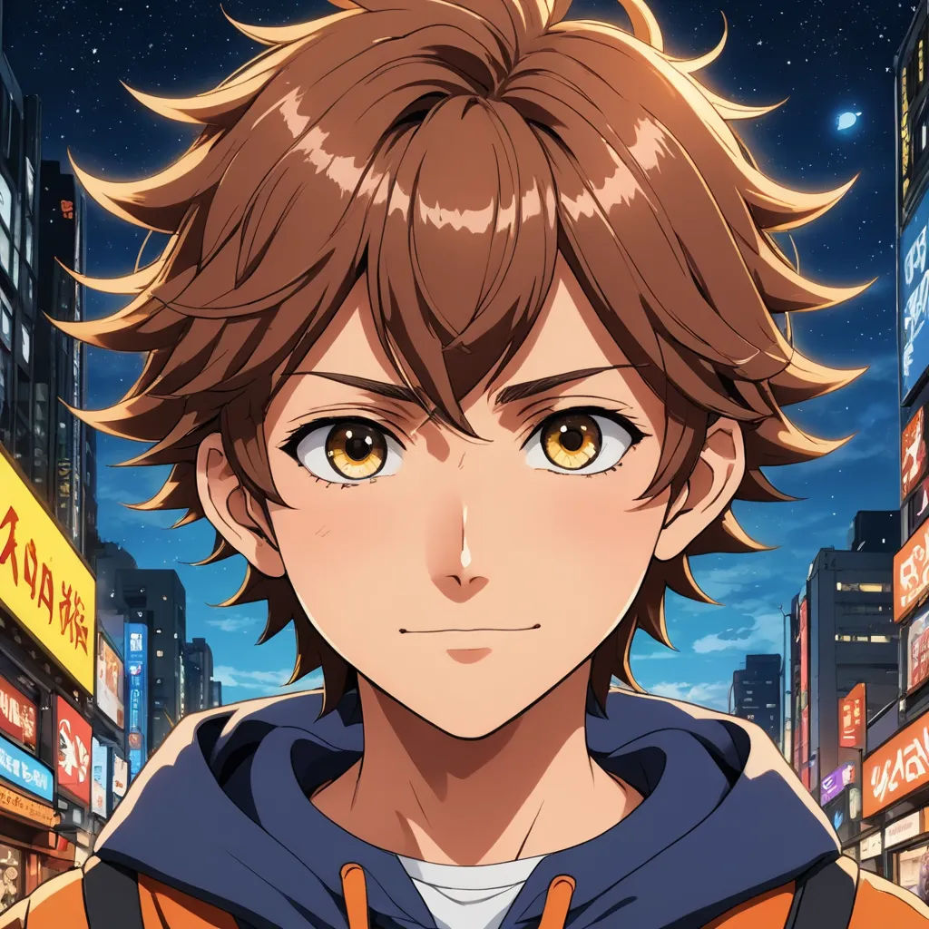 a man with blonde hair and a hoodie in a city at night with a neon sky in the background, pixel art, a character portrait, Adam Manyoki, anime key visual