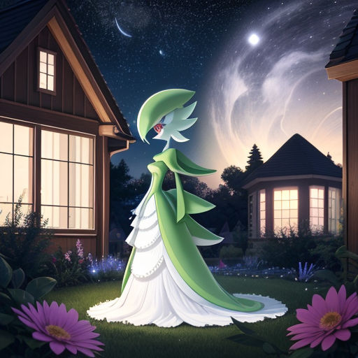 Download Magical Mega Gardevoir Under A Full Moon Wallpaper