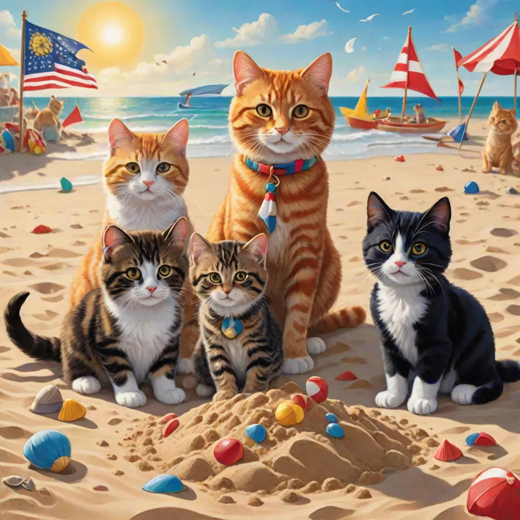 Cats at the Beach