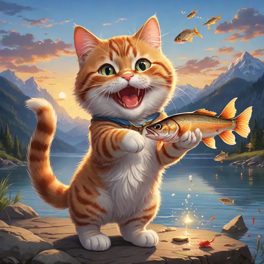 The Happy Cat's Fish Feast