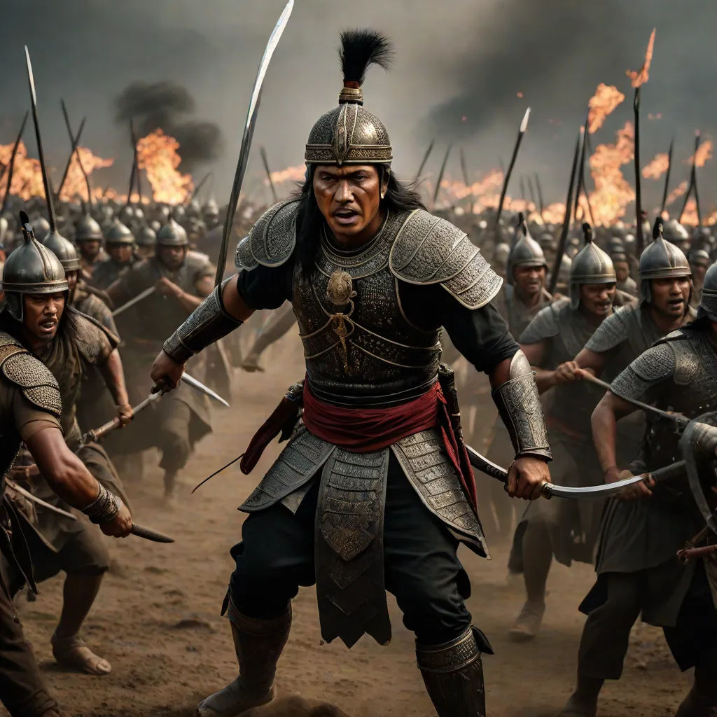 a group of men in armor and helmets with swords in a battle with flames in the background and smoke coming from the sky, a detailed matte painting, Altoon Sultan, dau-al-set, weta digital