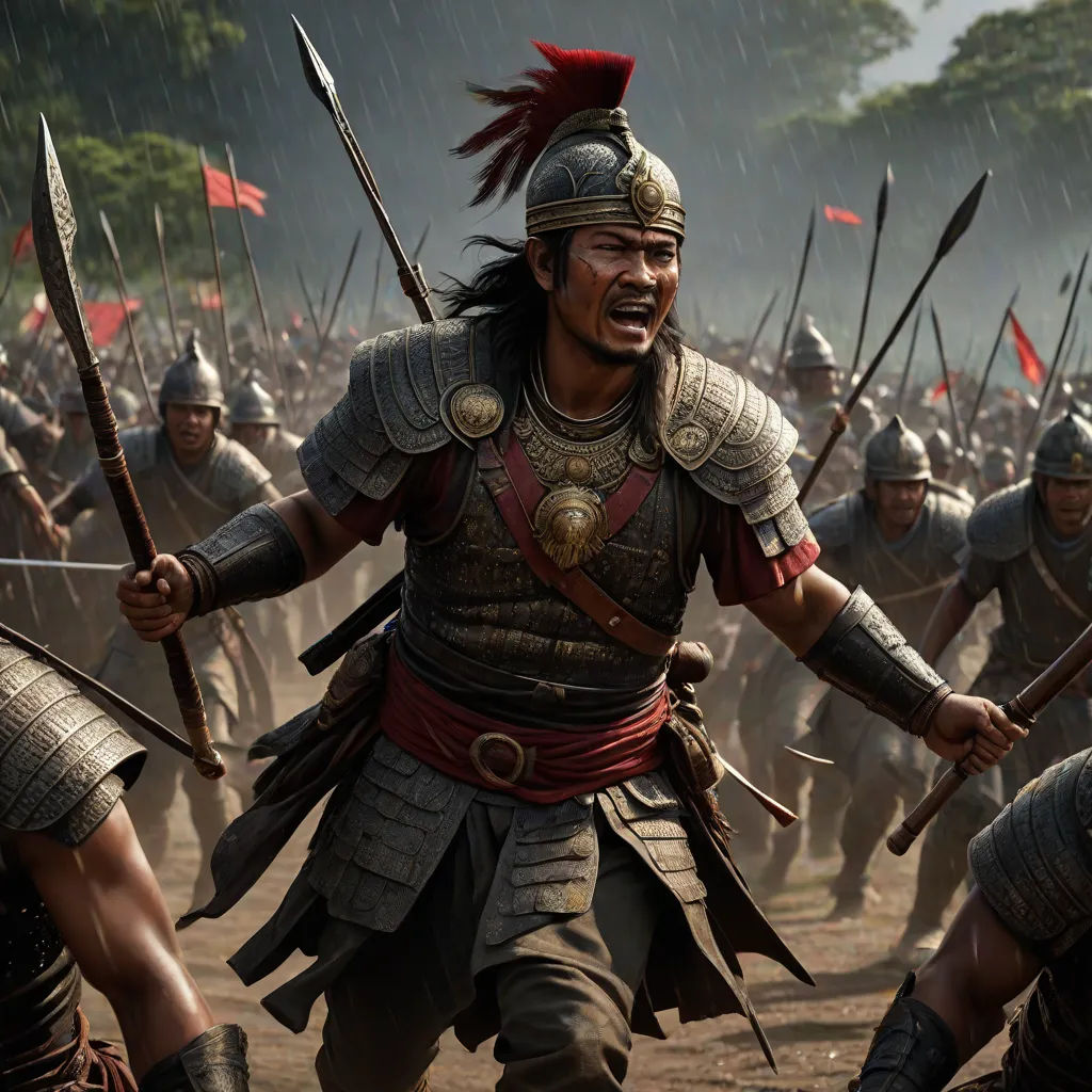 a group of men in armor and helmets with spears and spears in their hands, with a lot of other men in the background, a detailed matte painting, Dong Yuan, dau-al-set, weta digital