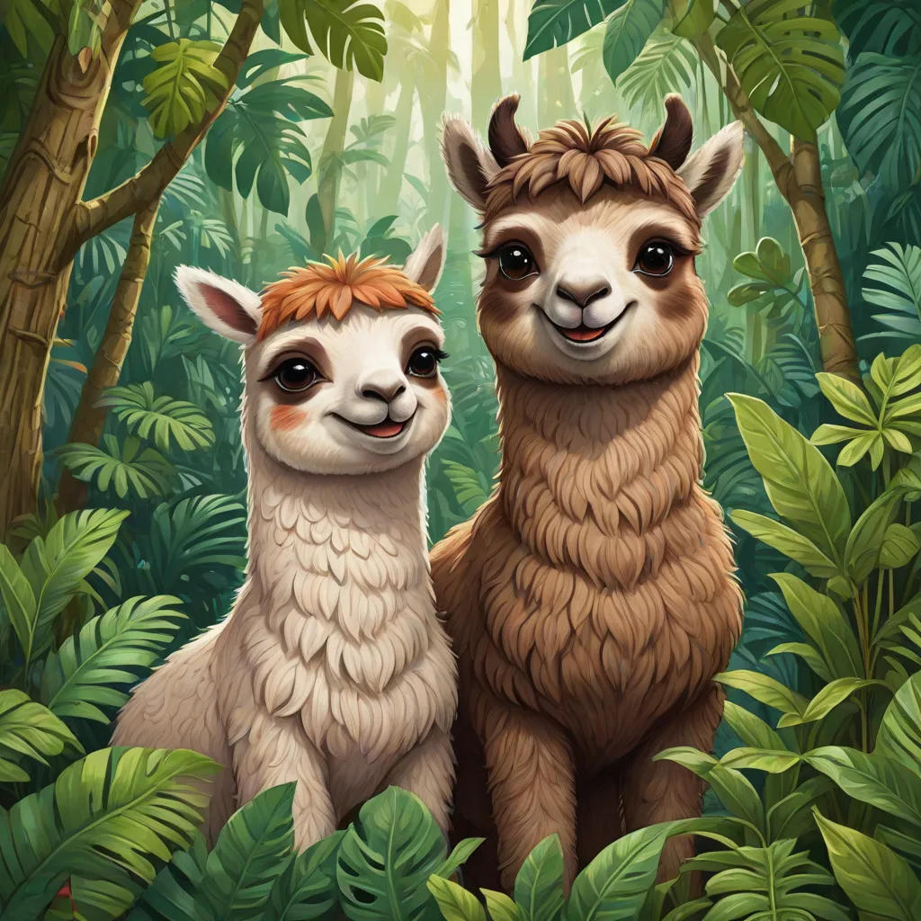 The Jungle Friends: Llama and Sloth