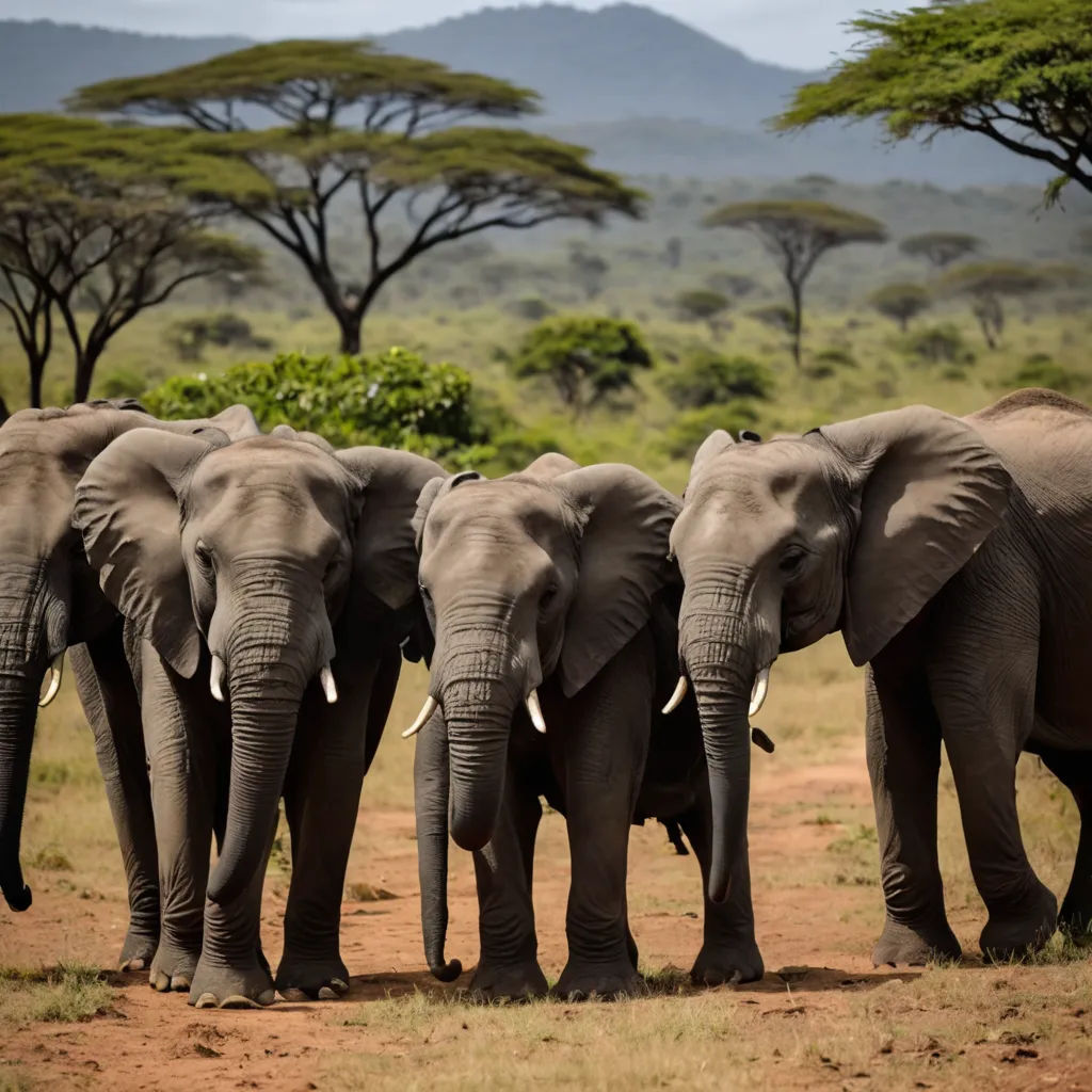 a herd of elephants walking across a dirt field next to trees and bushes on a sunny day with mountains in the background, sumatraism, a jigsaw puzzle, Amédée Ozenfant, wildlife photography