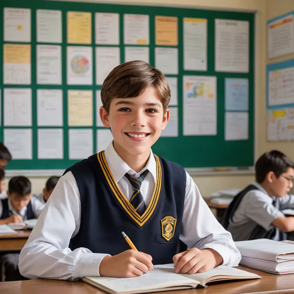 a young boy sitting at a desk with a book and pen in his hand and a book in front of him, quito school, a stock photo, Abdullah Gërguri, promotional image
