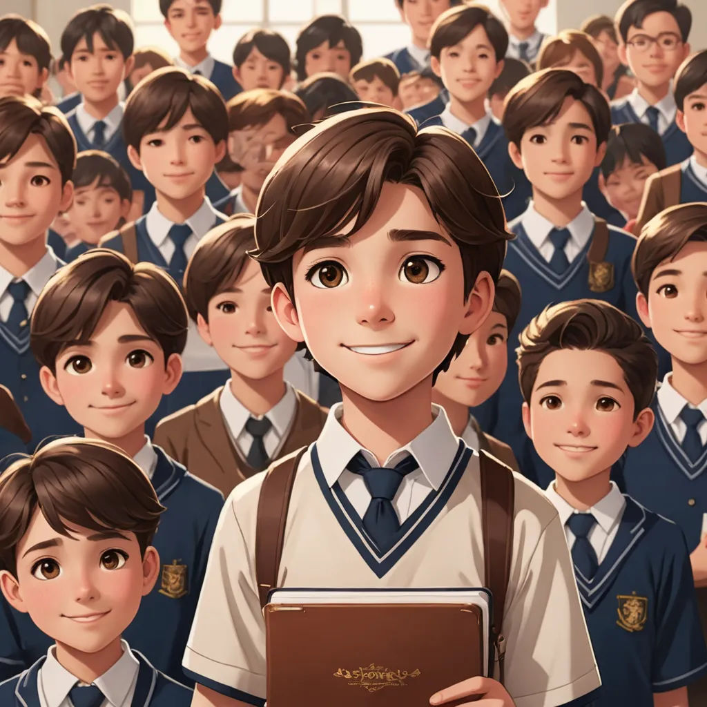 a group of children in school uniforms standing in front of a man holding a book in front of them, vancouver school, a storybook illustration, Diego Gisbert Llorens, official art