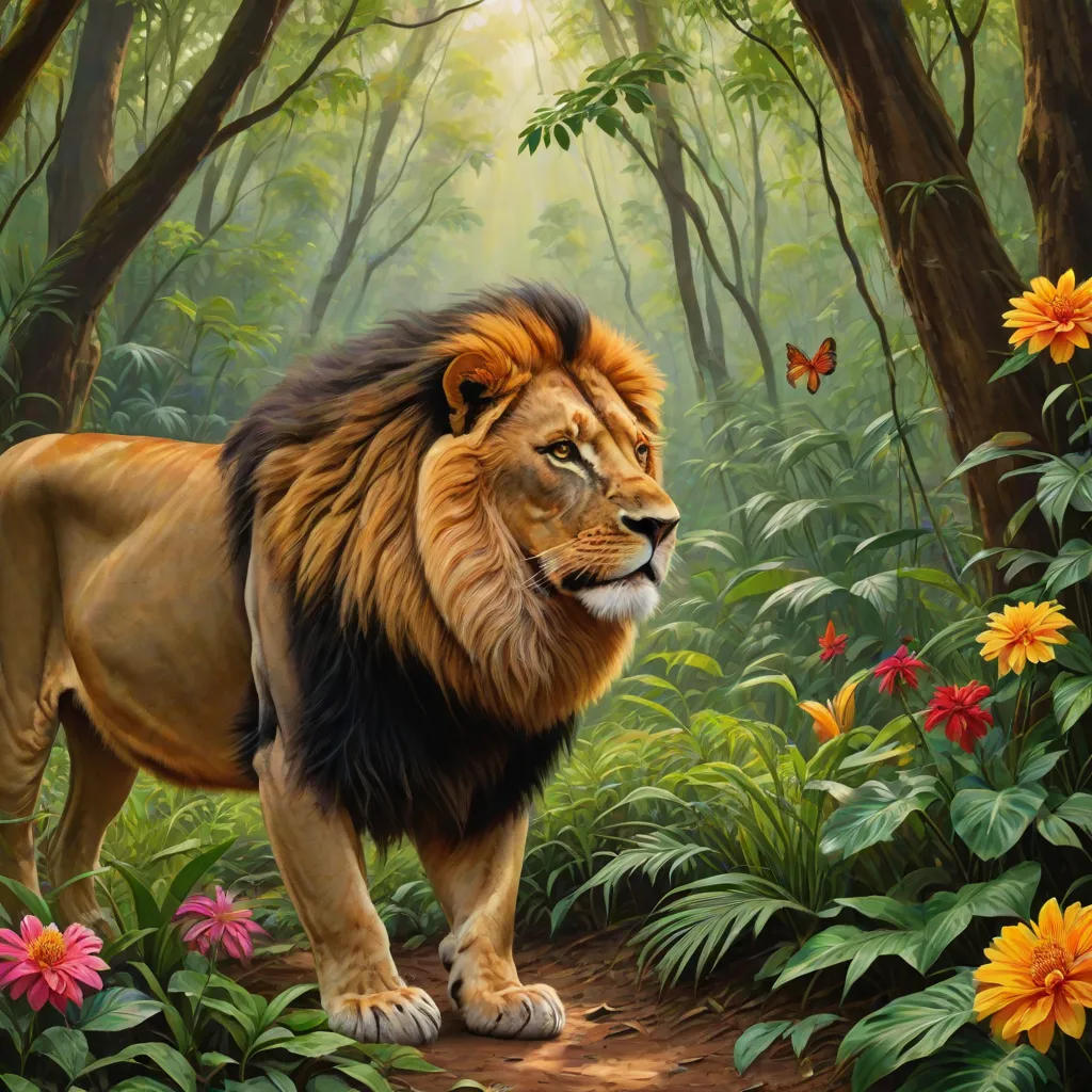 The Lion's Quest: A Journey Through the Indian Forest