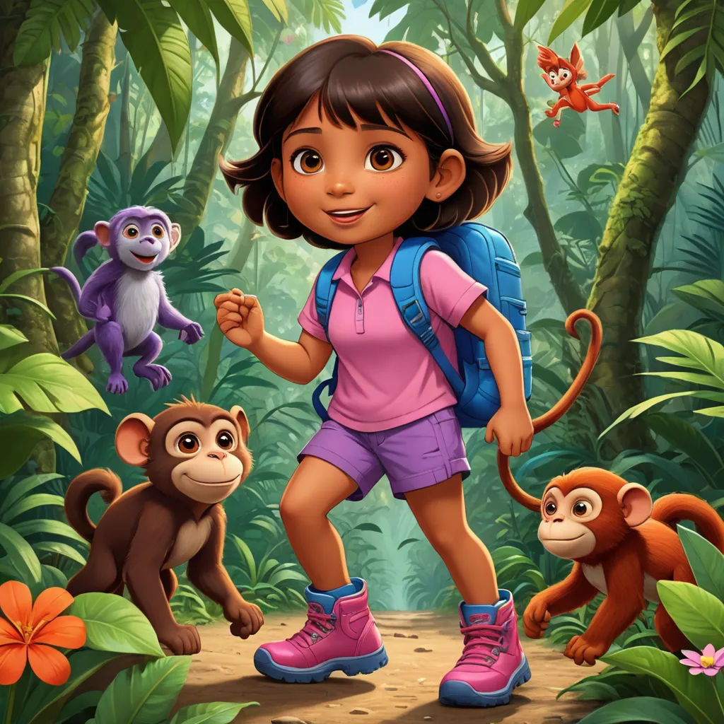 a girl in the jungle with monkeys and a monkey on the other side of her face and a monkey on the other side of her face, primitivism, a character portrait, Ella Guru, promotional image