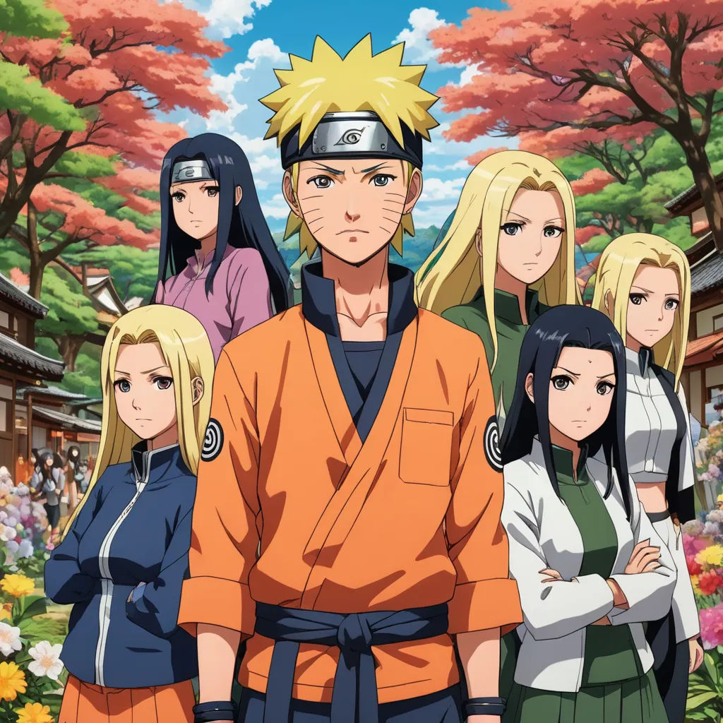 a group of people standing in front of a tree with flowers in the background and a man in a kimono, les nabis, an album cover, Baiōken Eishun, official art