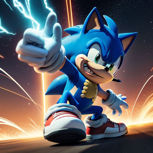 Download Sonic the Hedgehog: A Speedy Adventure in Fan Art Wallpaper