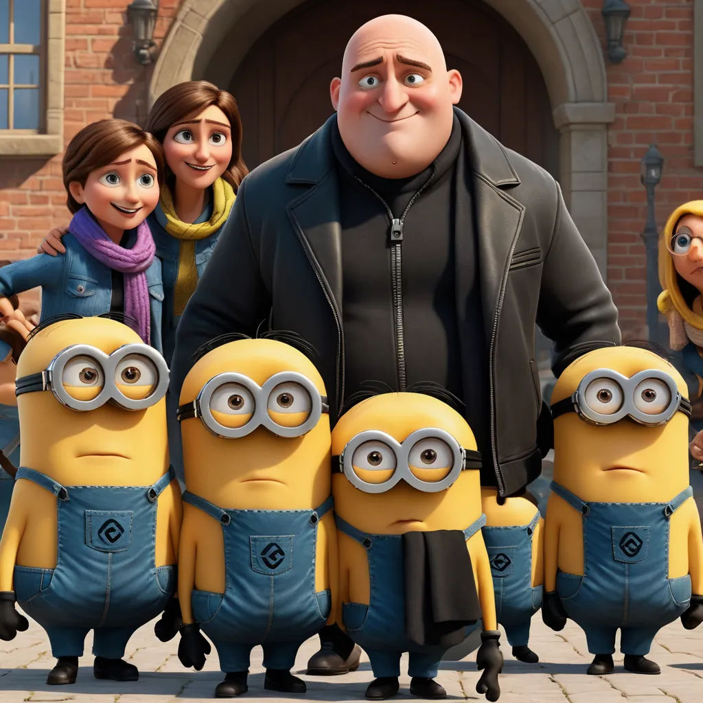 a group of people standing next to each other in front of a building with a cartoon character on it, antipodeans, computer graphics, Edward George Handel Lucas, pixar and disney animation