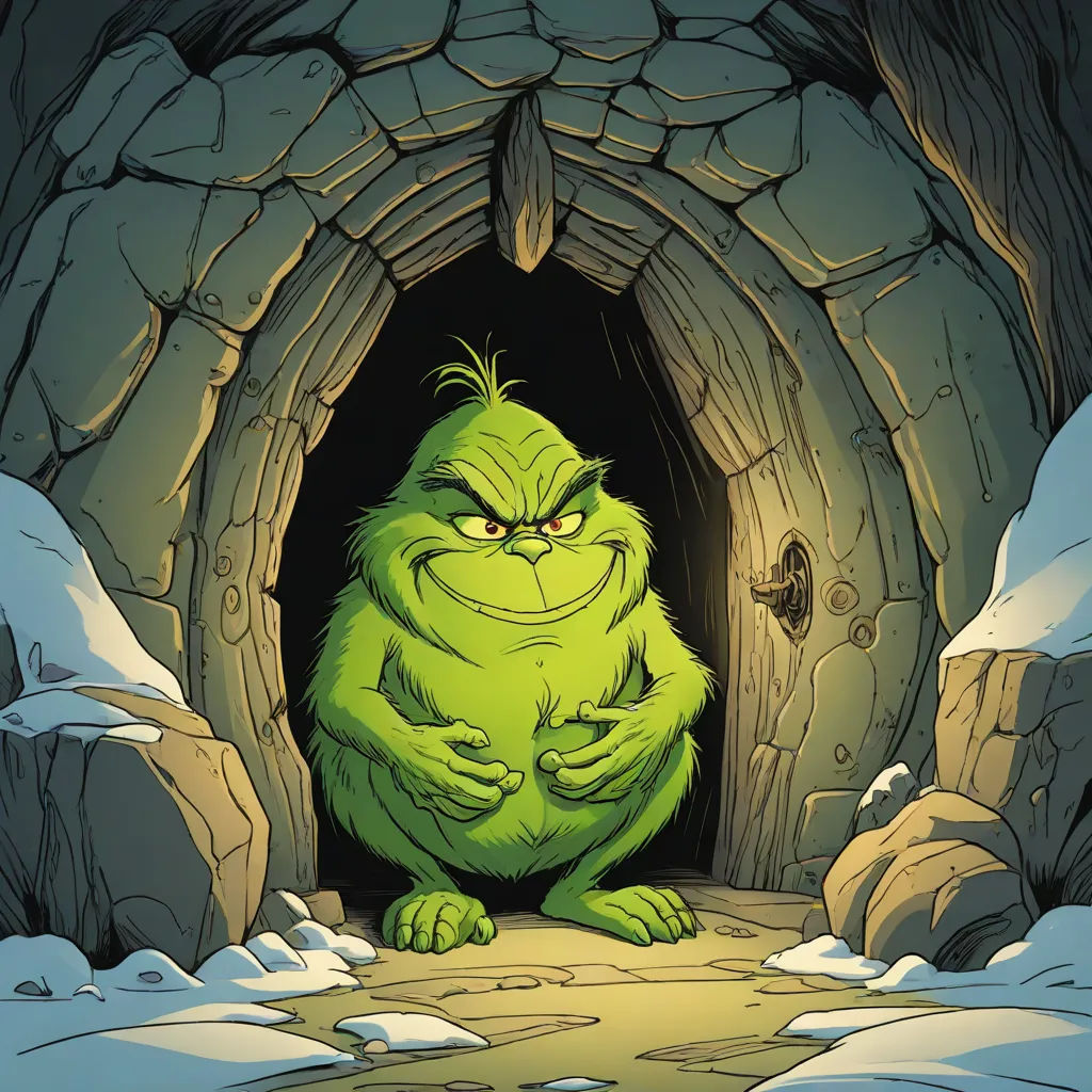 a cartoon of a green monster standing in a cave with his hands on his hips and looking at the camera, Chris LaBrooy, antipodeans, a character portrait, green