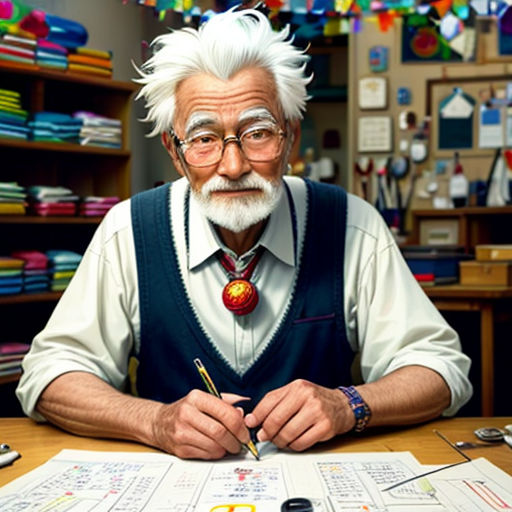 a man sitting at a desk with a pen and paper in front of him and a lot of papers on the table