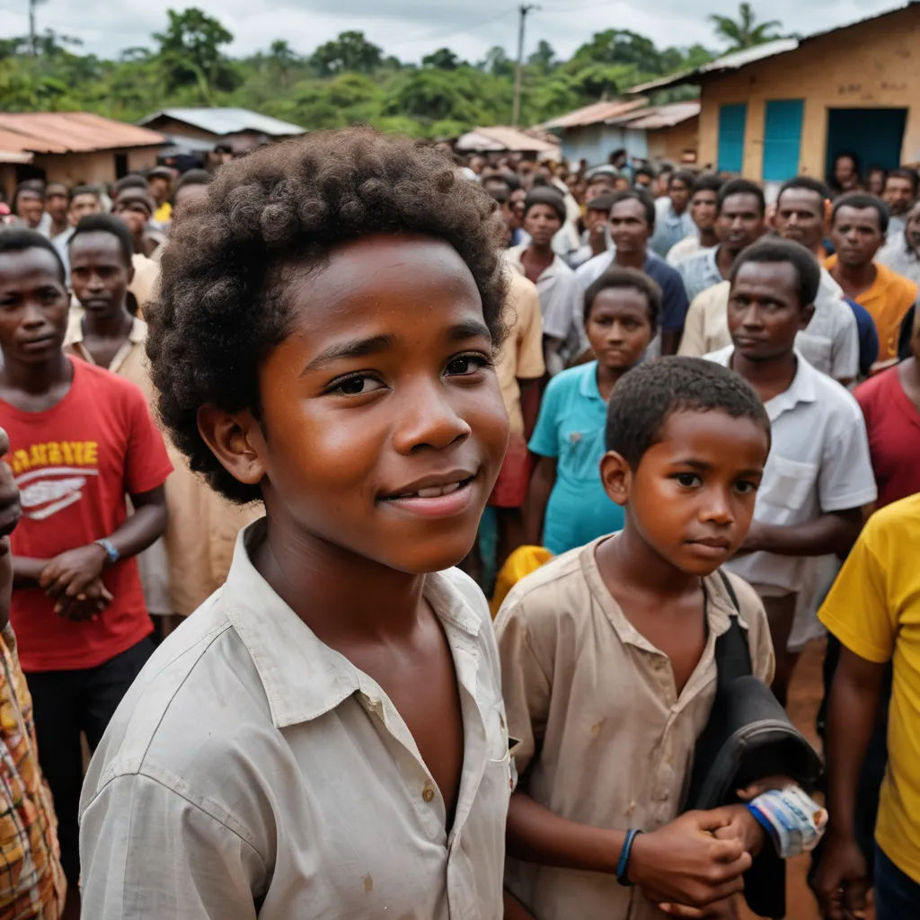 a group of people standing around each other in a crowd of people in a village with a man holding a hair dryer, northwest school, a character portrait, Cedric Seaut (Keos Masons), award-winning photograph