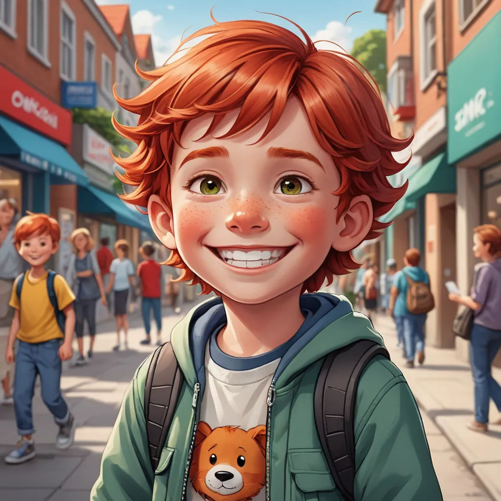 a boy with a backpack and a dog on his chest is smiling at the camera while people walk by, photorealism, a character portrait, Cedric Seaut (Keos Masons), cgstudio