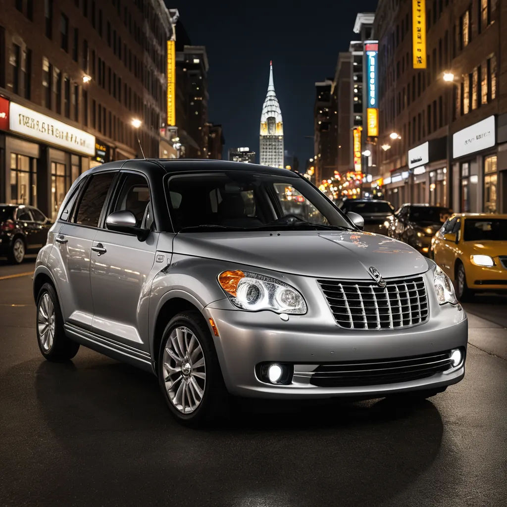 a silver car parked on the side of a street at night in a city with tall buildings and a clock tower, neoclassicism, a digital rendering, A.D.M. Cooper, finely detailed features