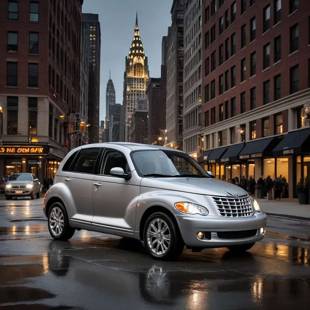 a silver car parked in front of a tall building in the city at night time with a city skyline in the background, neoclassicism, a digital rendering, Ben Thompson, finely detailed features