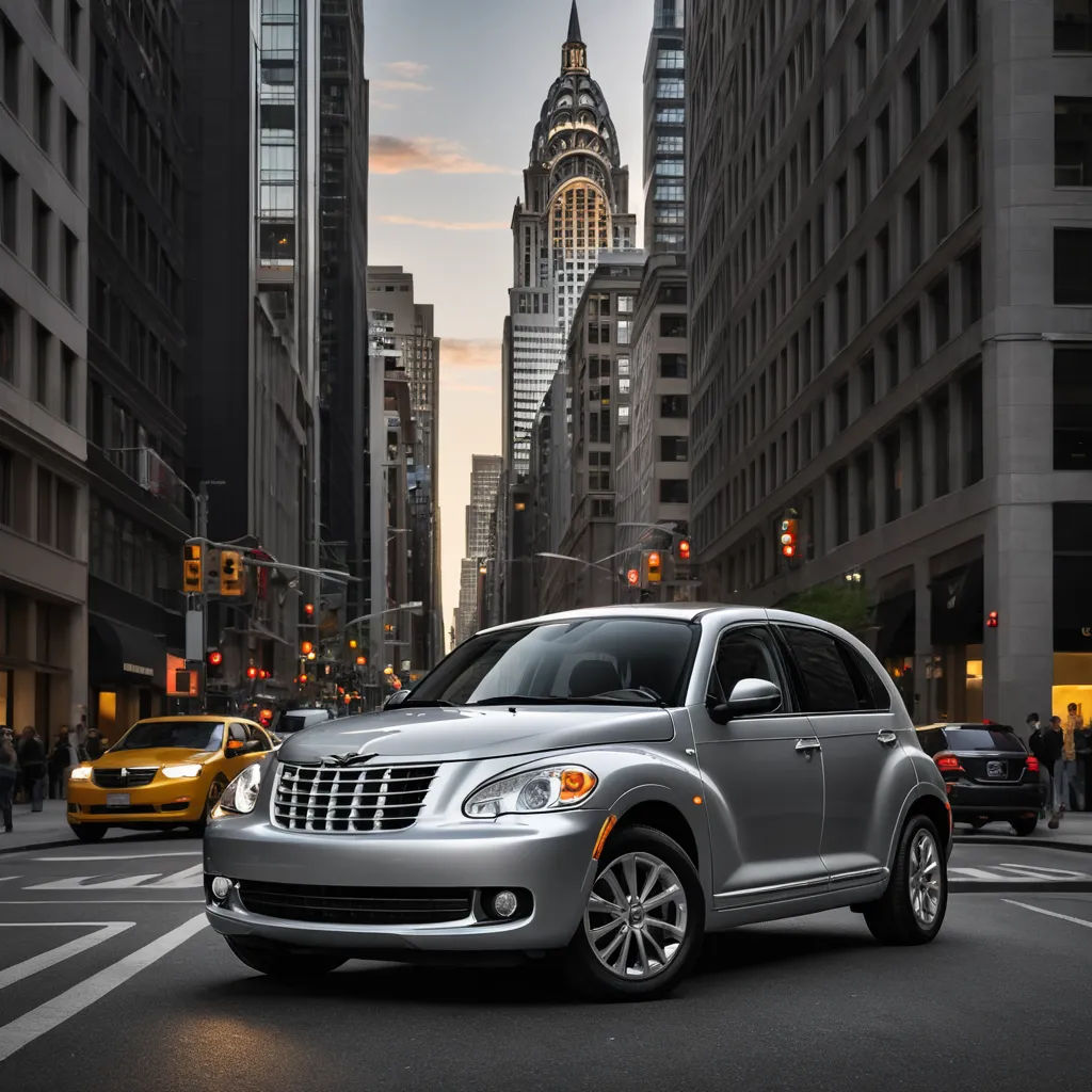 a silver car driving down a city street next to tall buildings and traffic lights at dusk with a clock tower in the background, neoclassicism, a tilt shift photo, Arthur Sarkissian, finely detailed features