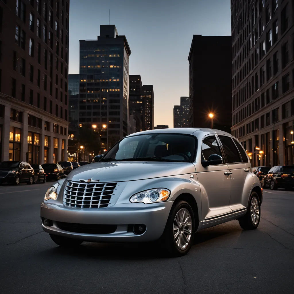a silver car parked in a parking lot in front of tall buildings at night time with lights on the windows, neoclassicism, a tilt shift photo, Arthur Sarkissian, finely detailed features