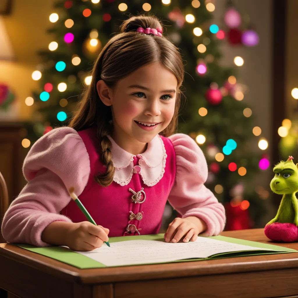 a little girl sitting at a desk writing on a piece of paper with a stuffed animal next to her, lyco art, a storybook illustration, Chica Macnab, promotional image