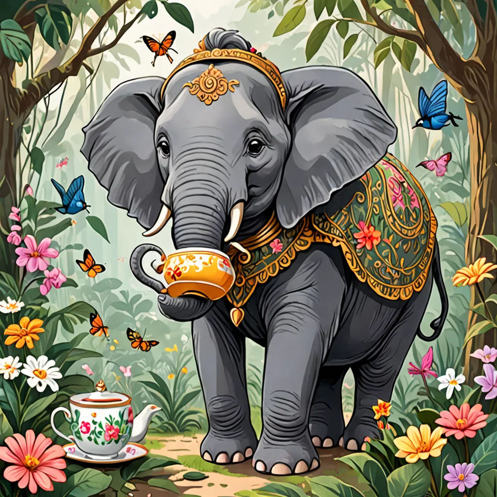 With a big smile on her face, she started her day, looking forward to more magical tea parties and unforgettable moments with her friends.
