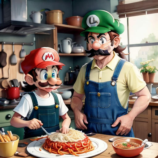 Luigi's Spaghetti Mishap