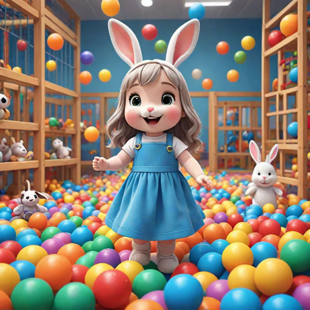 Mrs. Rabbit, the playground supervisor, watched the children play. She admired the joy they found in the simplest of activities, like rolling in the ball pit or cuddling the fluffy baby animals.