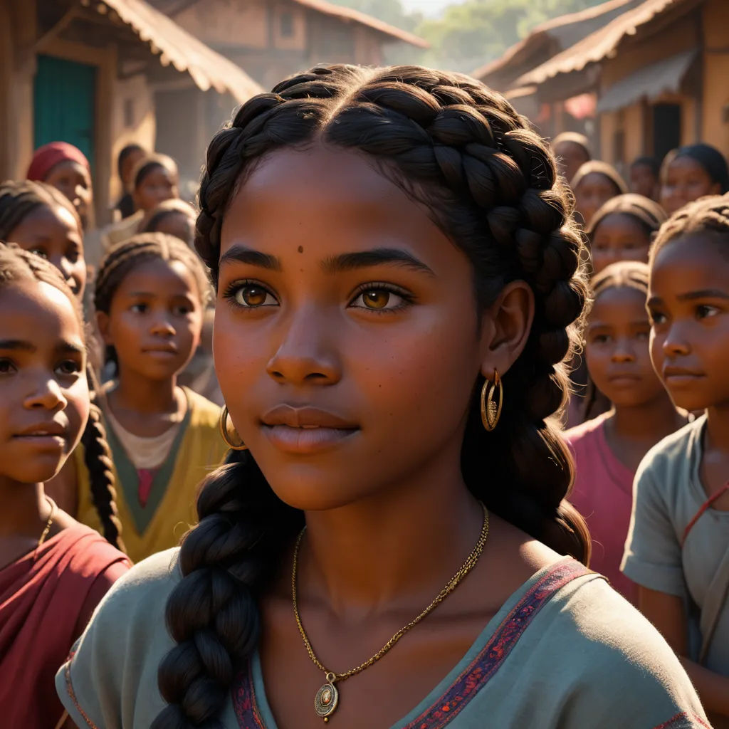 a group of young girls standing next to each other in front of a building with a lot of people, samikshavad, a detailed matte painting, Celia Fiennes, promotional image