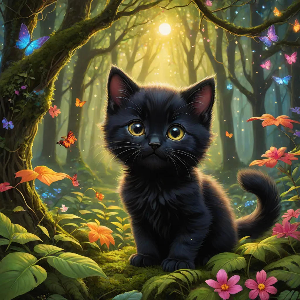 Jully and the Magical Adventures with her Black Kitten