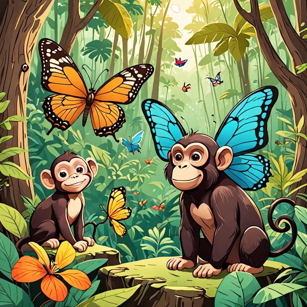 The Prety Butterfly And Ugly Monkey