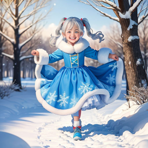 Winter Snow Princess Outfit and Matching Child Crown – Playtime by Eimmie