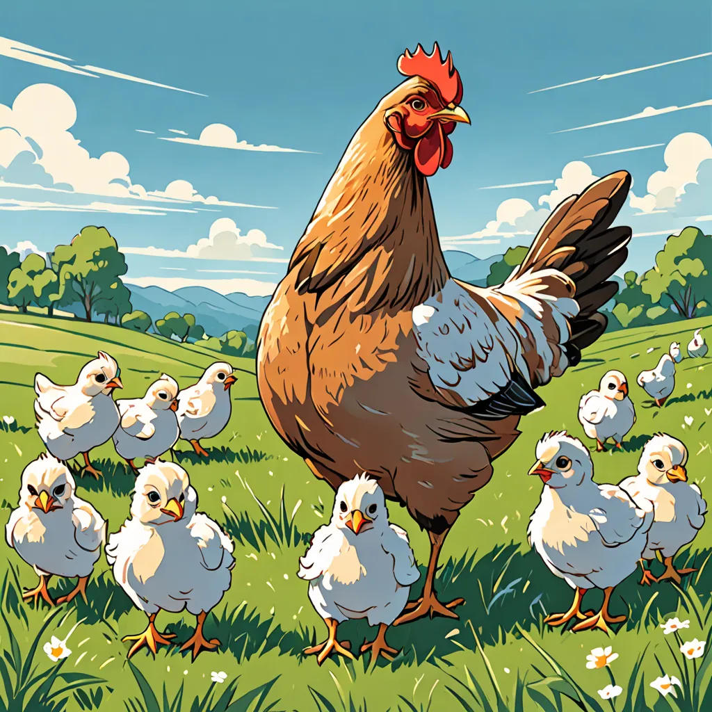 Mother Hen and Her Brave Chicks
