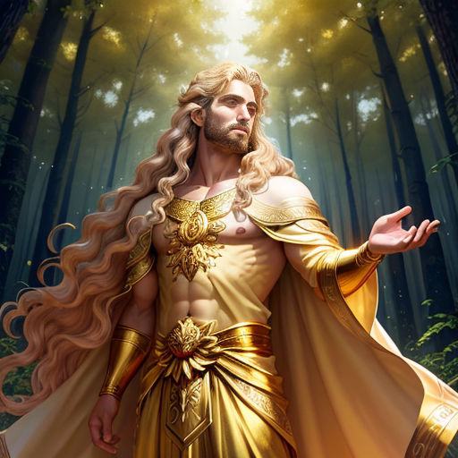 Golden Goddess and Greek God in the Dark Forest