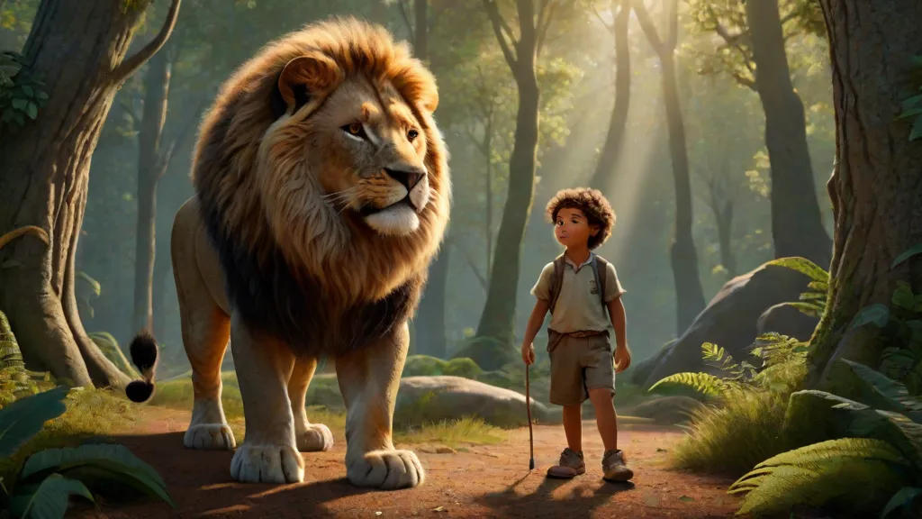 The Brave Kid and the Gentle Lion