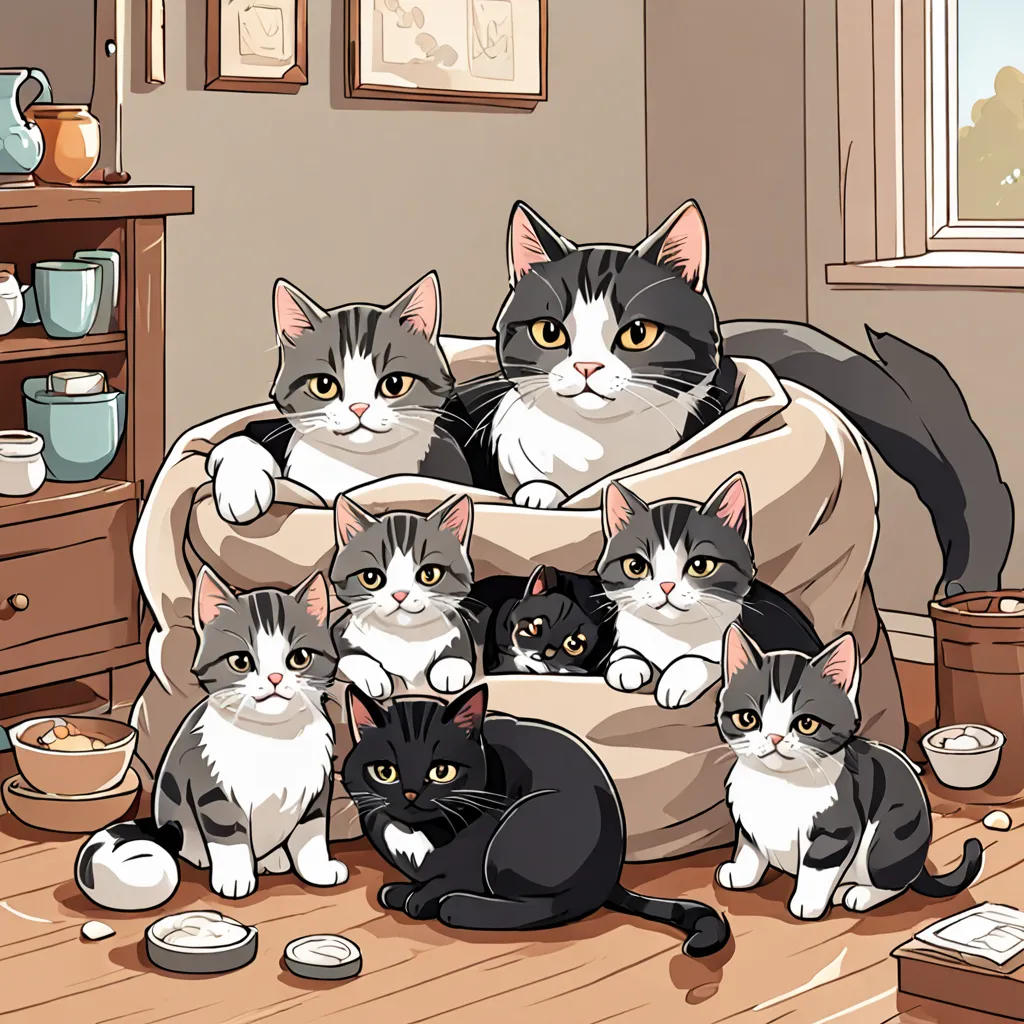 The Courageous Cat and Her Kittens