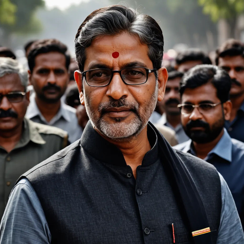 a man in a black shirt and glasses standing in front of a crowd of men in uniform and wearing glasses, samikshavad, a character portrait, Bholekar Srihari, jayison devadas