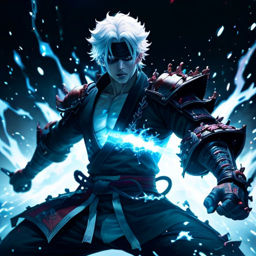 a character from the video game devil mays of war, with a white hair and black eyes and a white hair