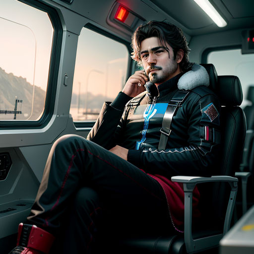 a man sitting in a seat on a bus talking on a cell phone and looking out the window at the mountains, private press, a character portrait, Eddie Mendoza, cosplay