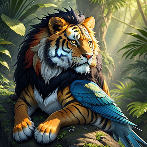 Illustration majestic bengal tiger resting or sleeping full body