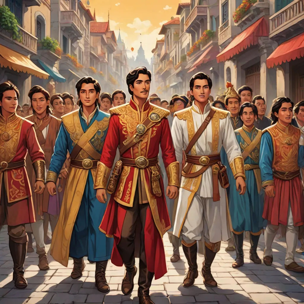a painting of a man in a roman costume walking with other men in the background in a city street, samikshavad, concept art, Altoon Sultan, official art