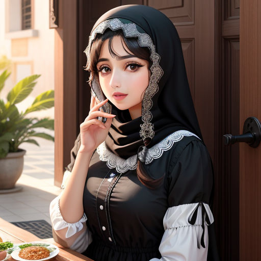 a woman in a black dress is smoking a cigarette and looking at the camera with a plate of food in front of her, dau-al-set, a character portrait, Constance Gordon-Cumming, cosplay