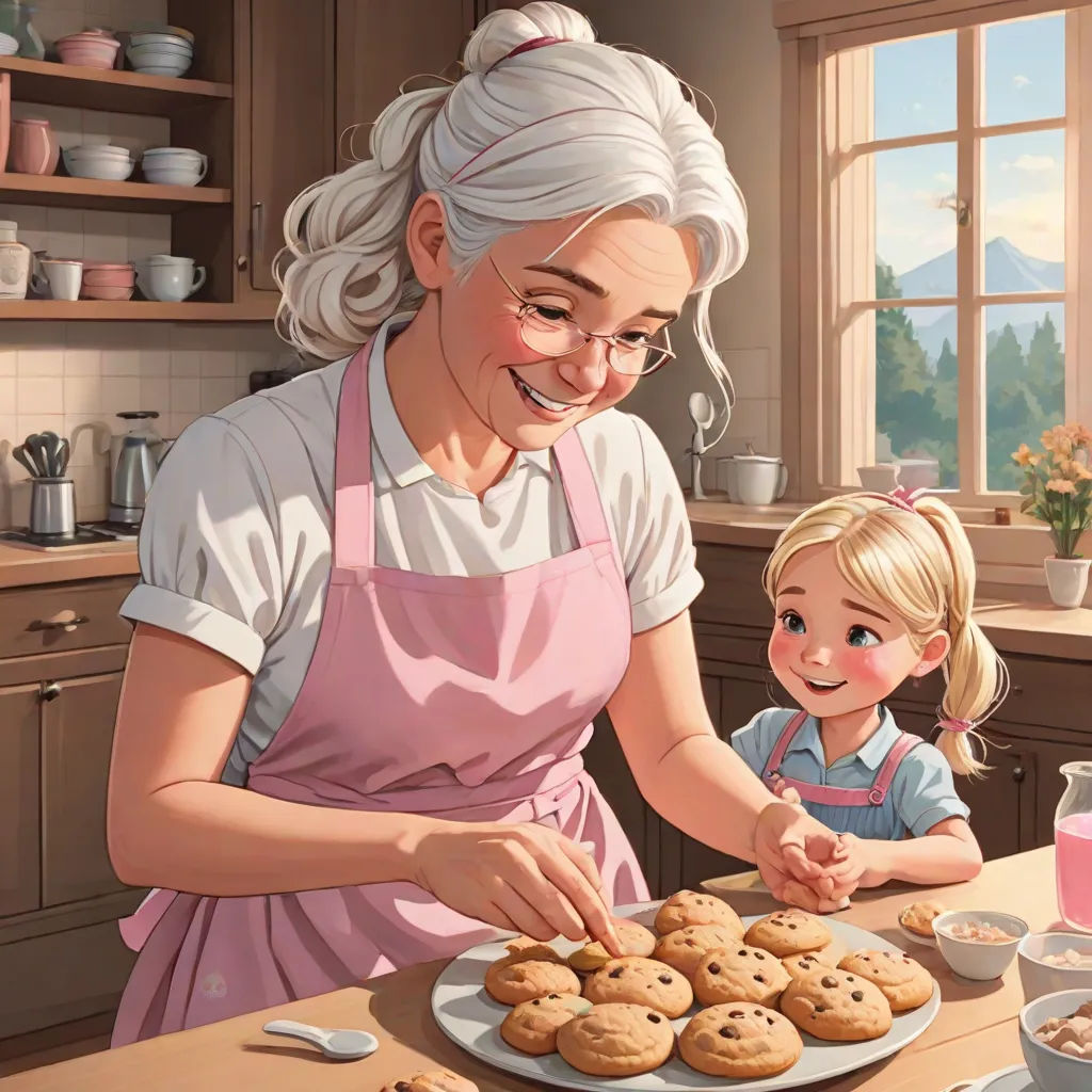 a woman and a child are making cookies together in the kitchen together, with a window in the background, american scene painting, a storybook illustration, Chris LaBrooy, ultra realistic illustration