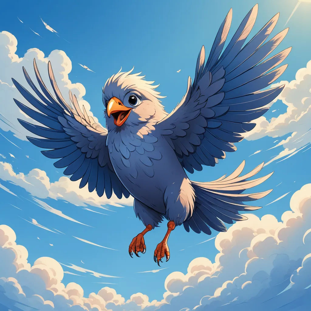 a bird flying through the air with its wings spread out and it's eyes open and it's wings spread wide, digital art, a digital painting, Chris LaBrooy, sky