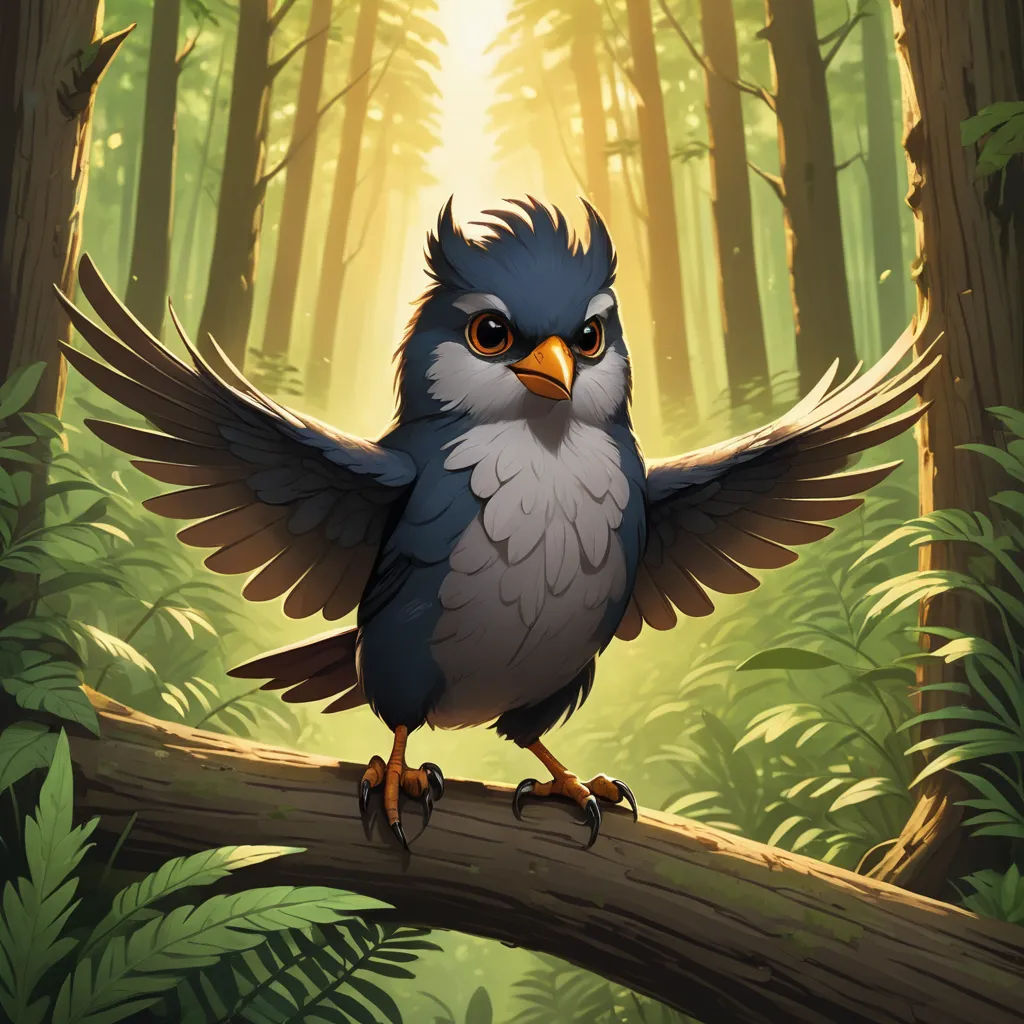 a bird with a blue head and yellow eyes sitting on a branch in a forest with trees and ferns, altermodern, a character portrait, Chris LaBrooy, magic the gathering artwork