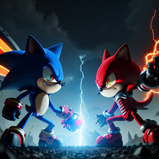 AI Art: Metal sonic is out to destroy! by @Unique shadow