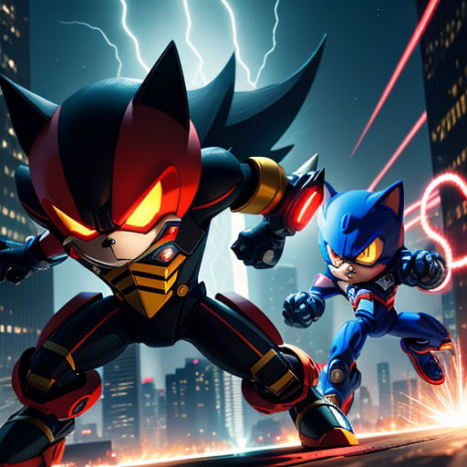 AI Art: Metal sonic is out to destroy! by @Unique shadow