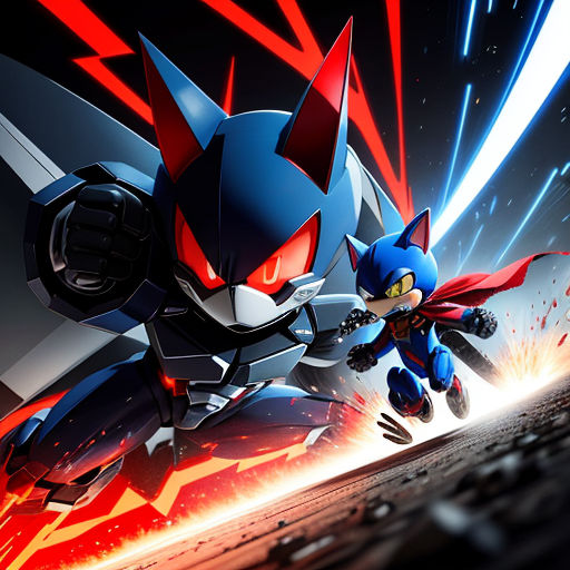 AI Art: Metal sonic is out to destroy! by @Unique shadow