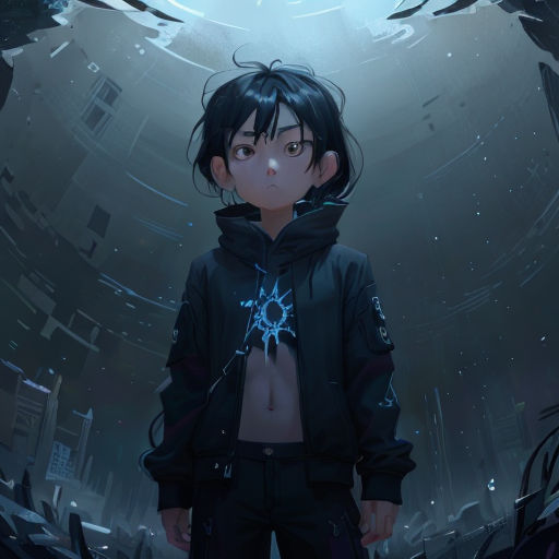 a person standing in a room with a hoodie on and a spider on their chest and a spider on their chest