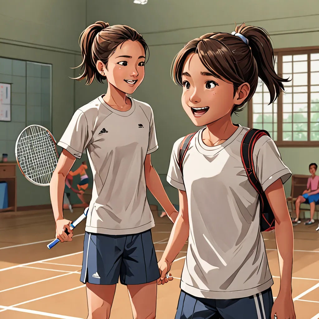 Emma and Aoife's makeshift court became their haven. They laughed, argued, competed, and celebrated together. Their bond strengthened, and so did their badminton skills.