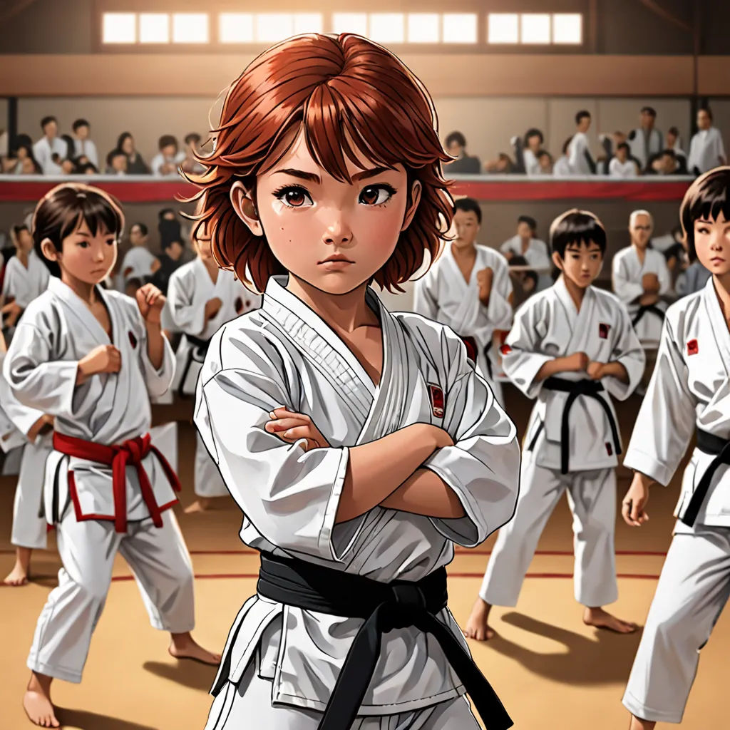 a group of people standing around each other in a gym with karate uniforms on and one person standing with their arms crossed, Chizuko Yoshida, neogeo, a comic book panel, hints of yayoi kasuma